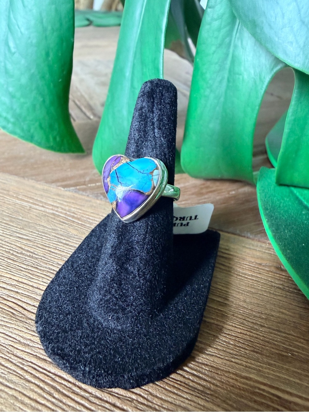 Purple Dahlia Turquoise Sterling Silver Ring | Size 5.5 | 925 Sterling Silver